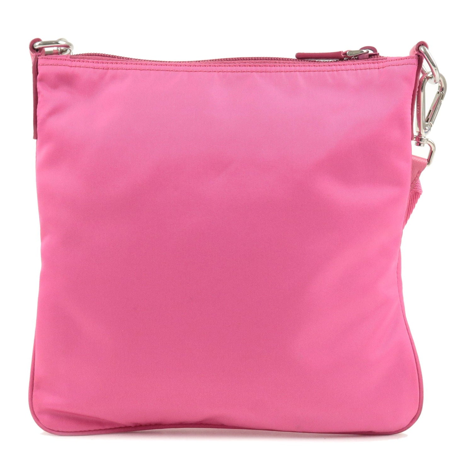 Prada Logo Nylon Leather Shoulder Bag Pink 1BH716