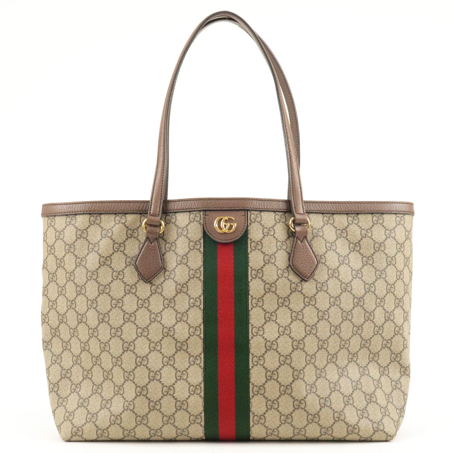 GUCCI Ophidia GG Supreme Leather Tote Bag Beige Brown 631685