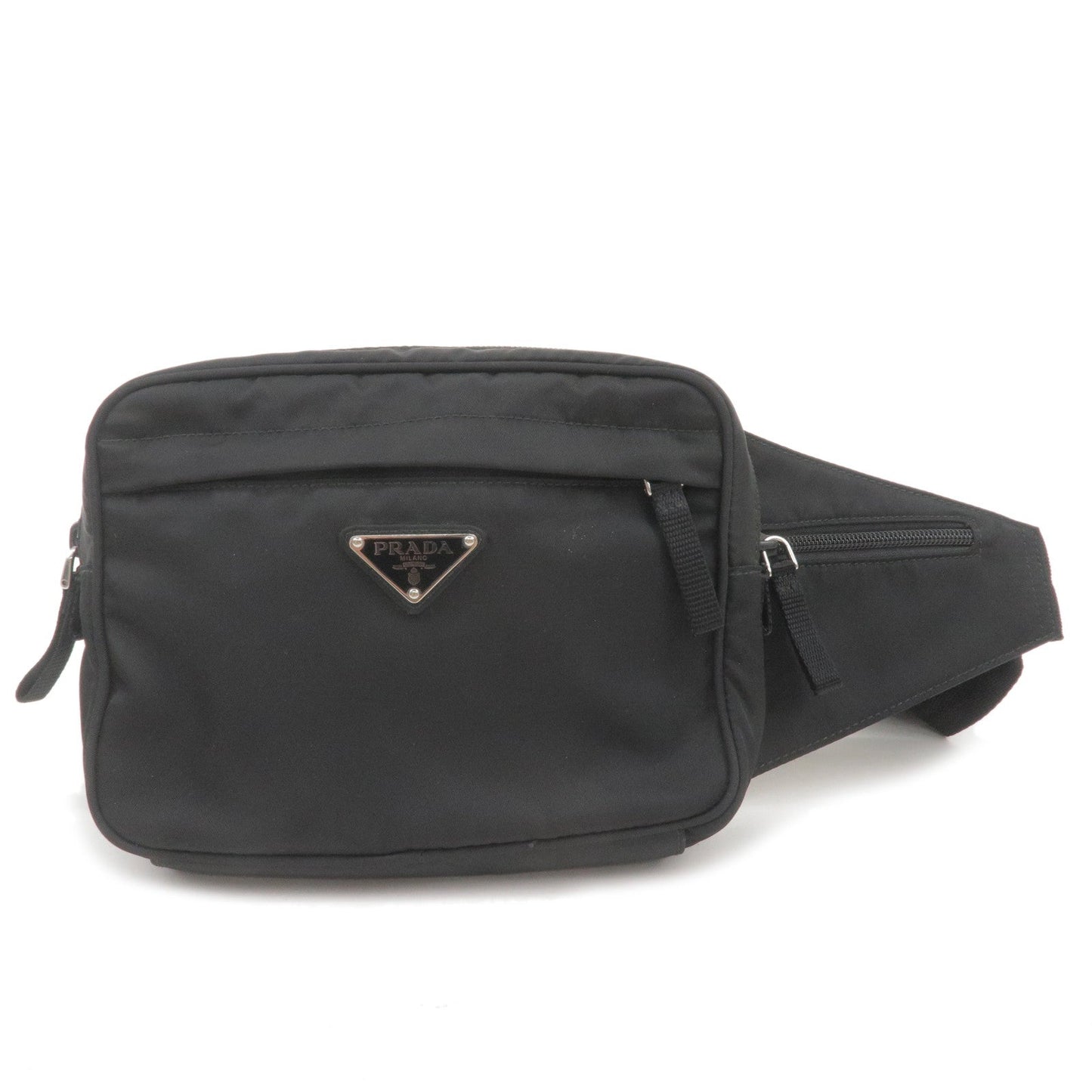 Prada Logo Nylon Waist Bag Belt Bag Fanny Pack NERO Black 2VL001