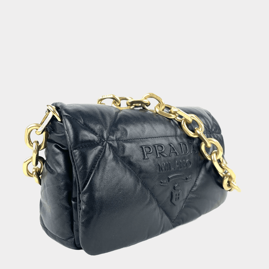 PRADA Padded Nappa Leather Shoulder Bag