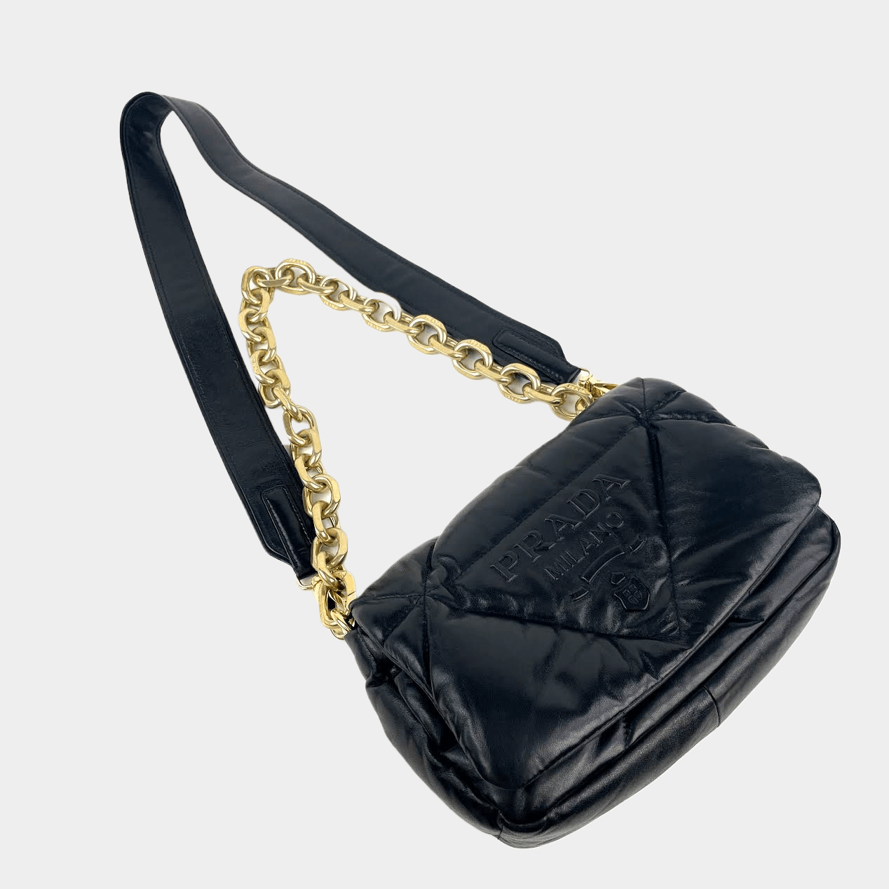 PRADA Padded Nappa Leather Shoulder Bag