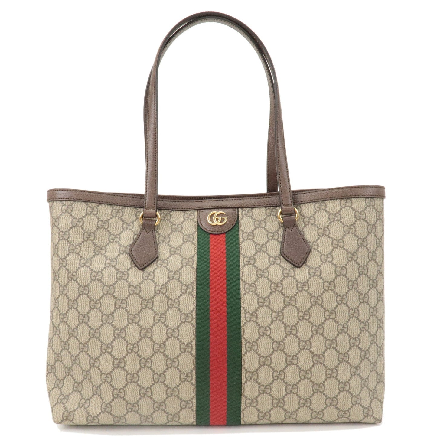 GUCCI Ophidia GG Supreme Leather Tote Bag Beige Brown 631685