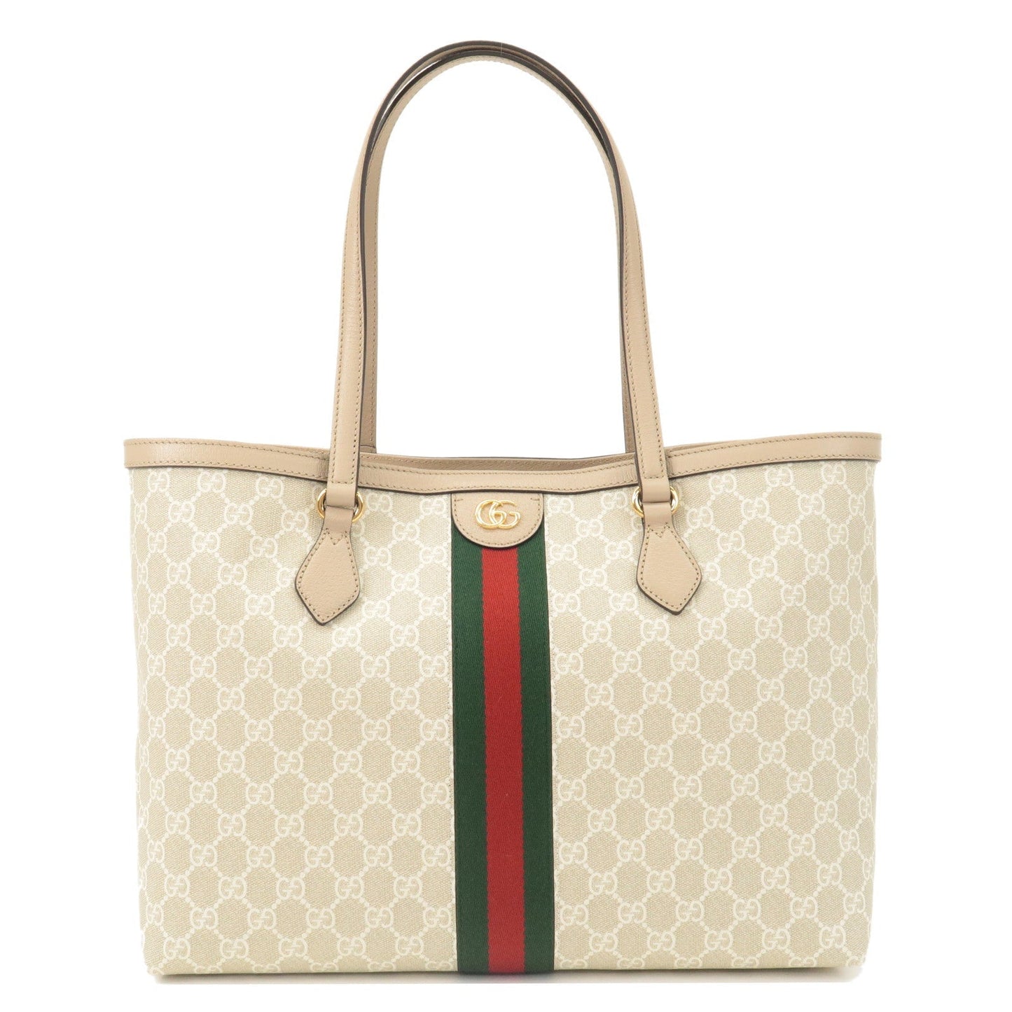 GUCCI Ophidia GG Supreme Leather Tote Bag Beige Greige 631685