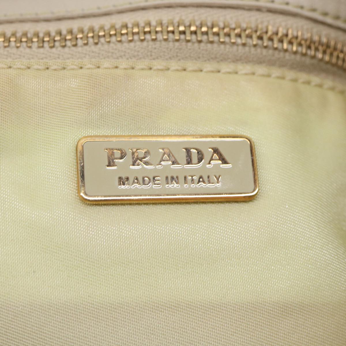 PRADA Accessory Pouch Nylon Beige  36984