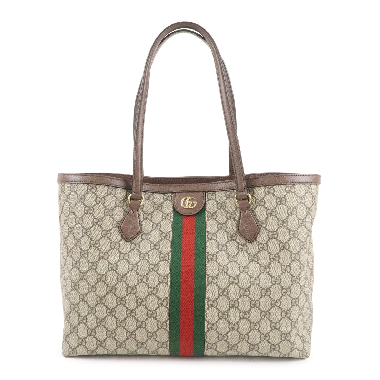 GUCCI Ophidia GG Supreme Leather Tote Bag Beige Brown 631685