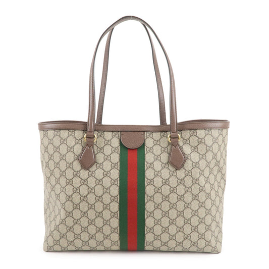 GUCCI Ophidia GG Supreme Leather Tote Bag Beige Brown 631685