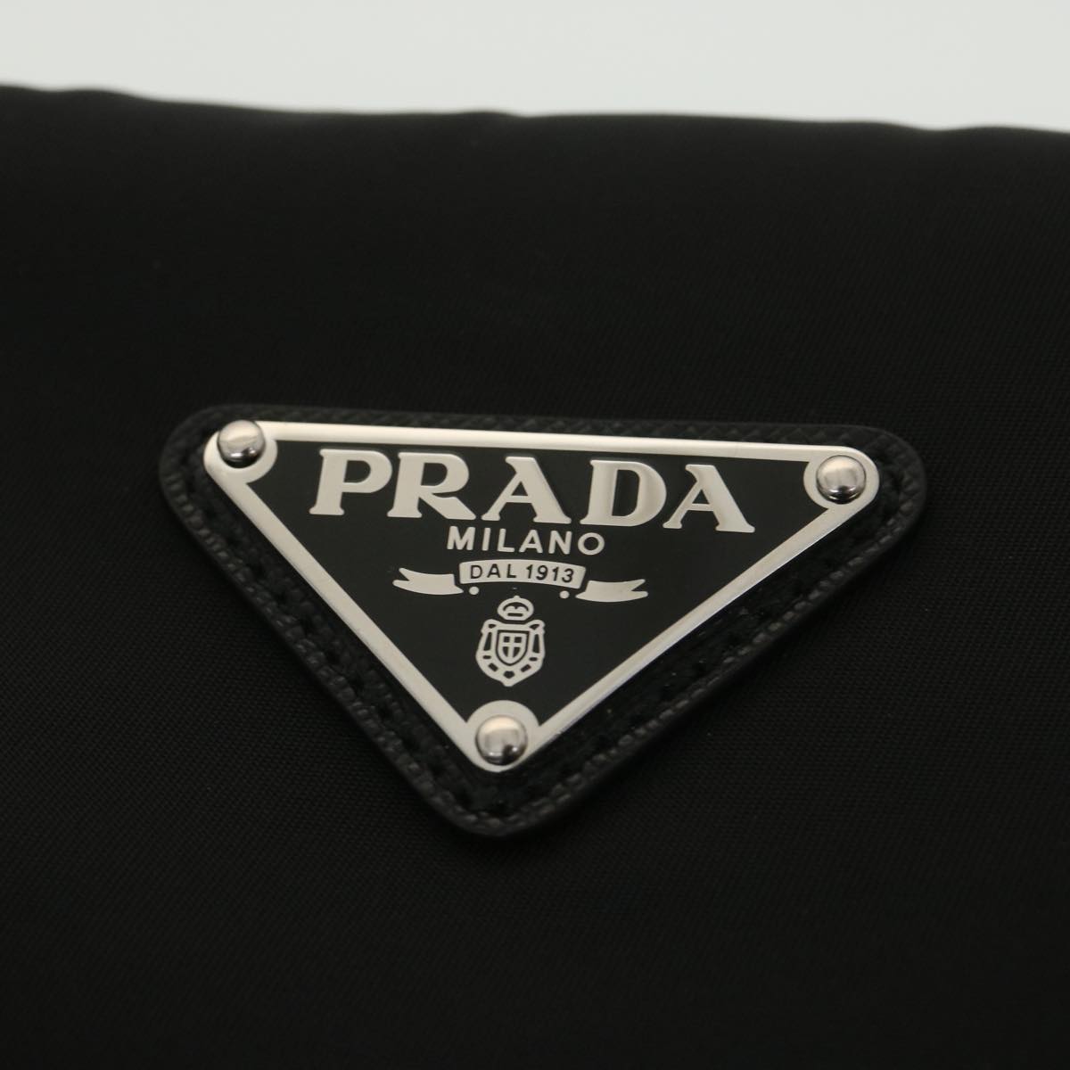 PRADA Clutch Bag Nylon Black  37477