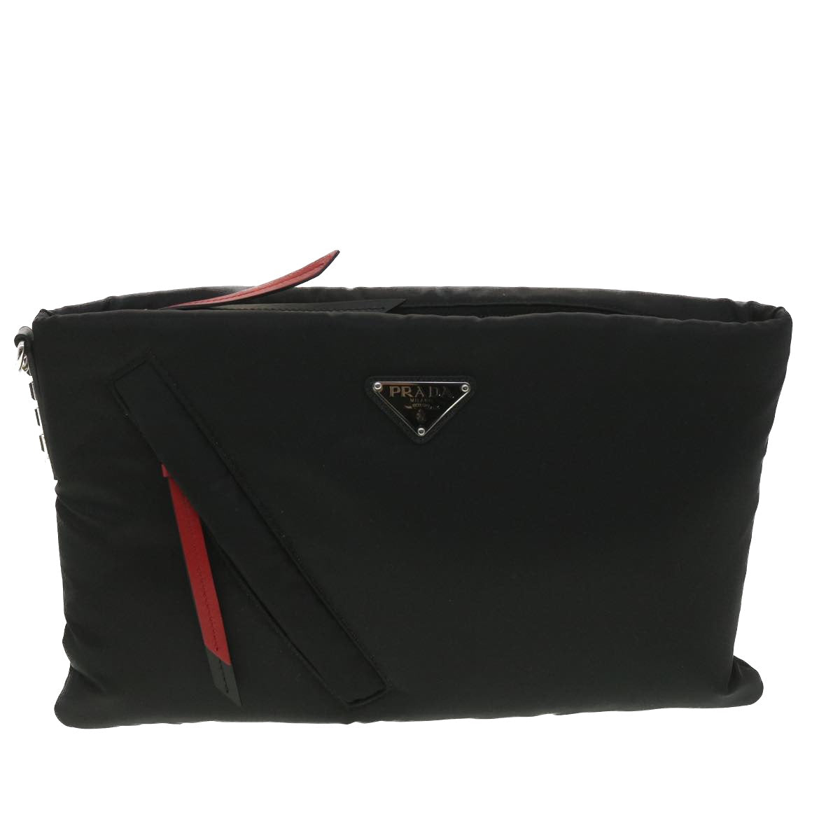 PRADA Clutch Bag Nylon Black  37477