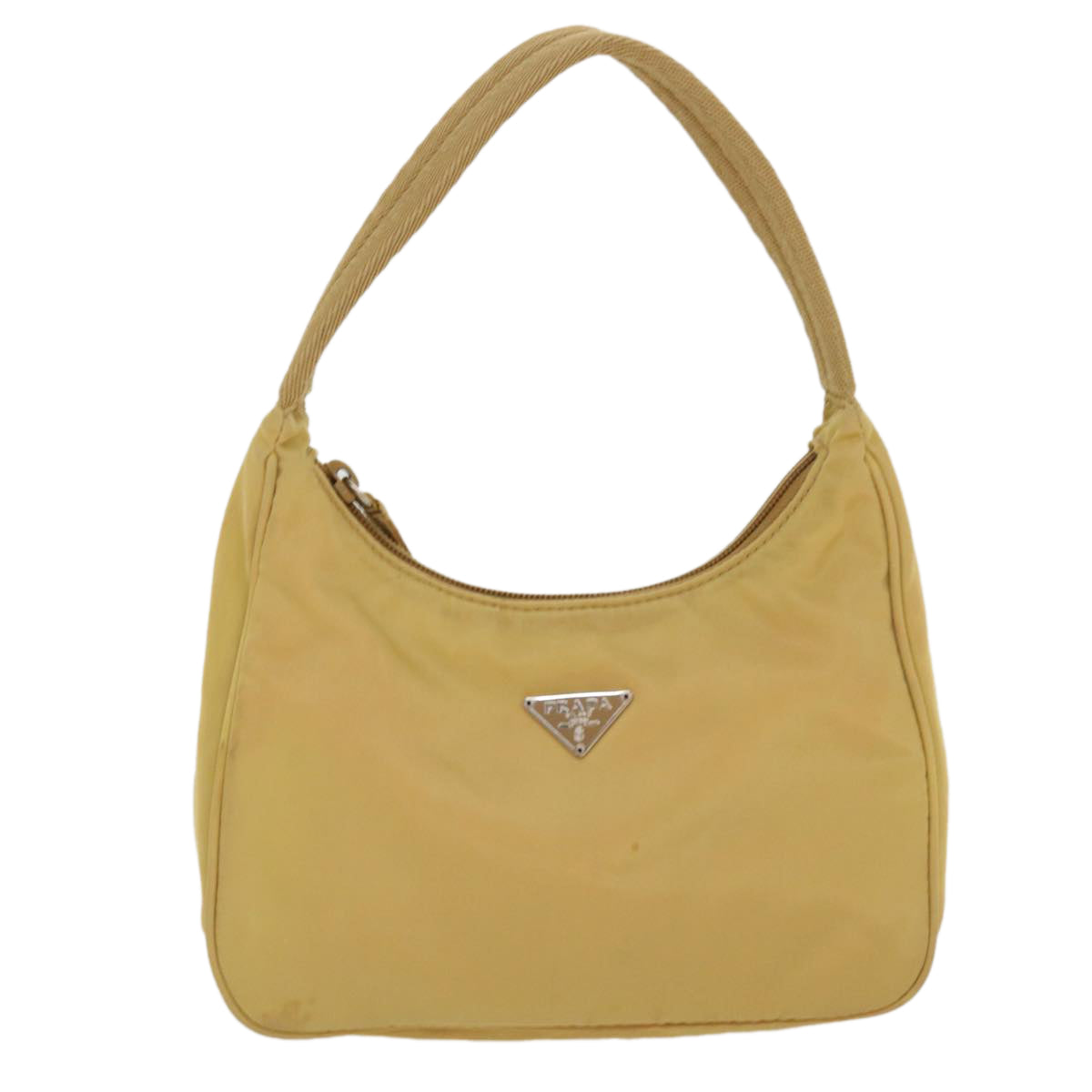 PRADA Hand Bag Nylon Beige  37557