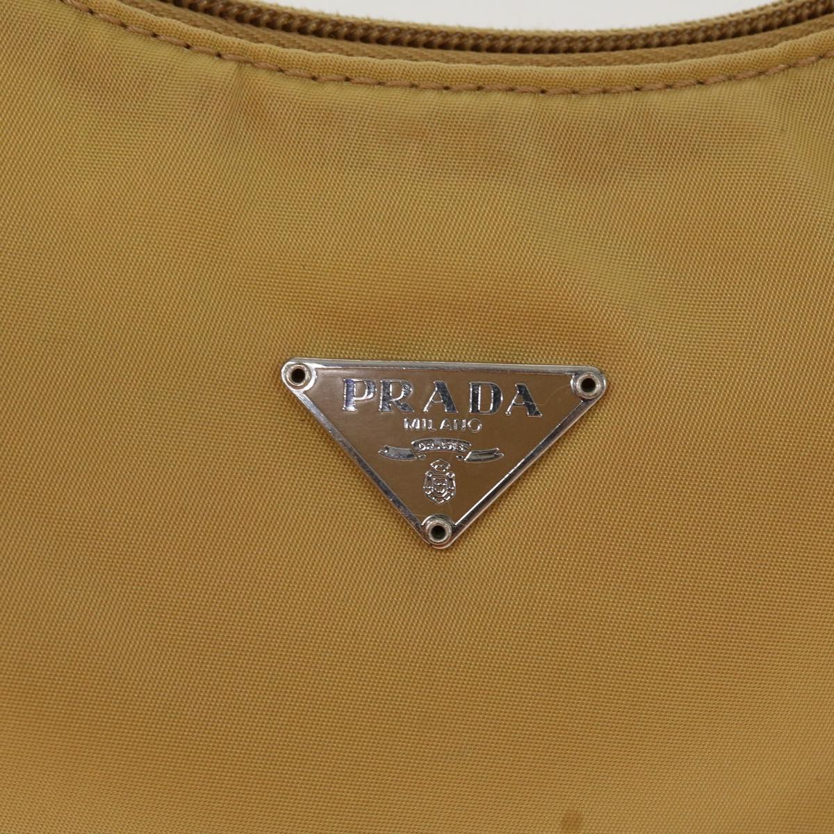 PRADA Hand Bag Nylon Beige  37557