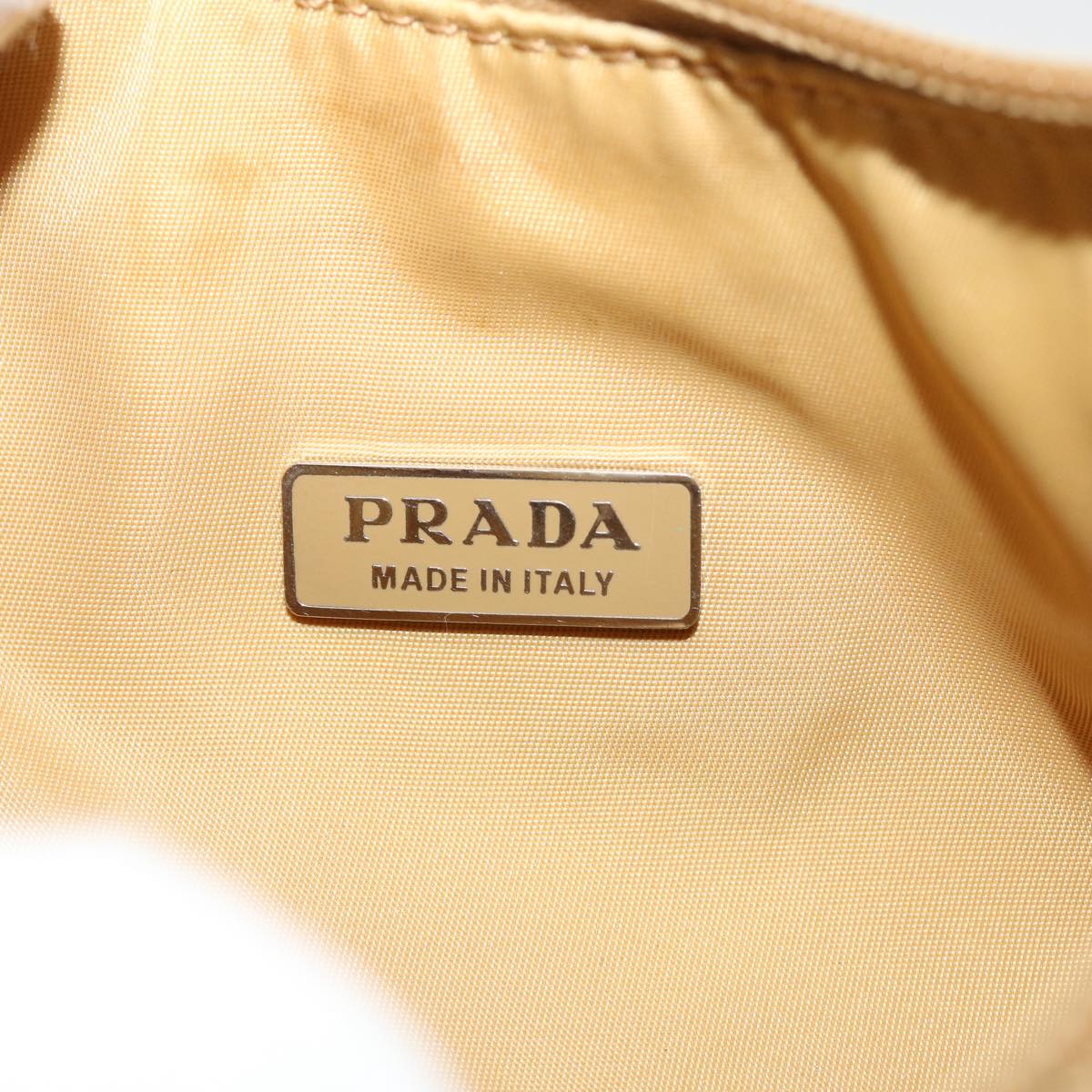 PRADA Hand Bag Nylon Beige  37557