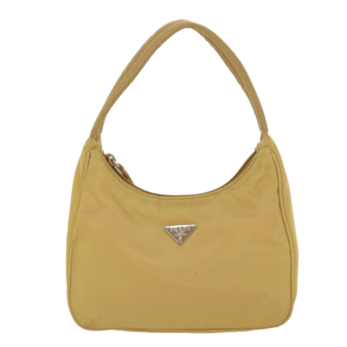 PRADA Hand Bag Nylon Beige  37557