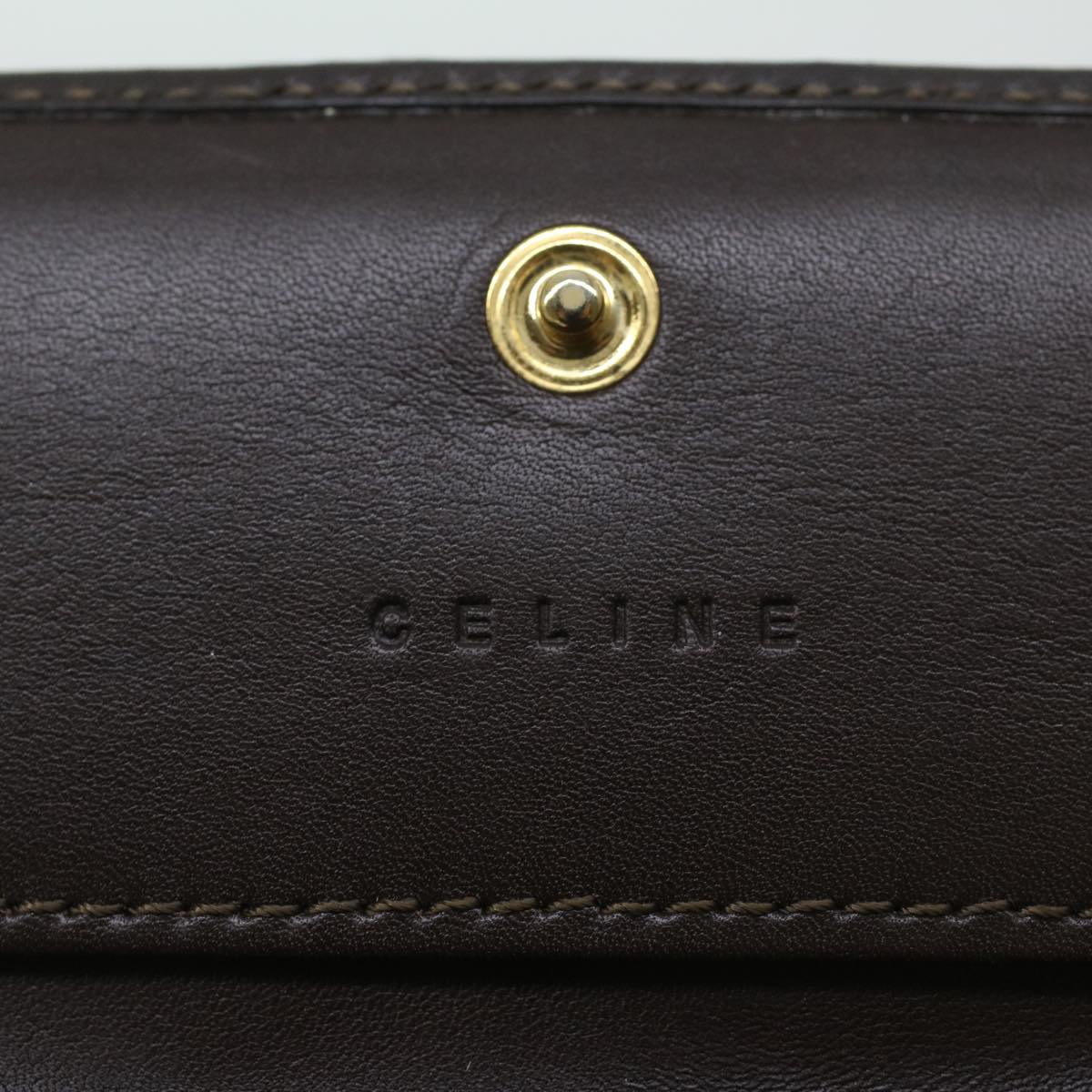 Celine Macadam Canvas Wallet PVC Leather Brown  37771