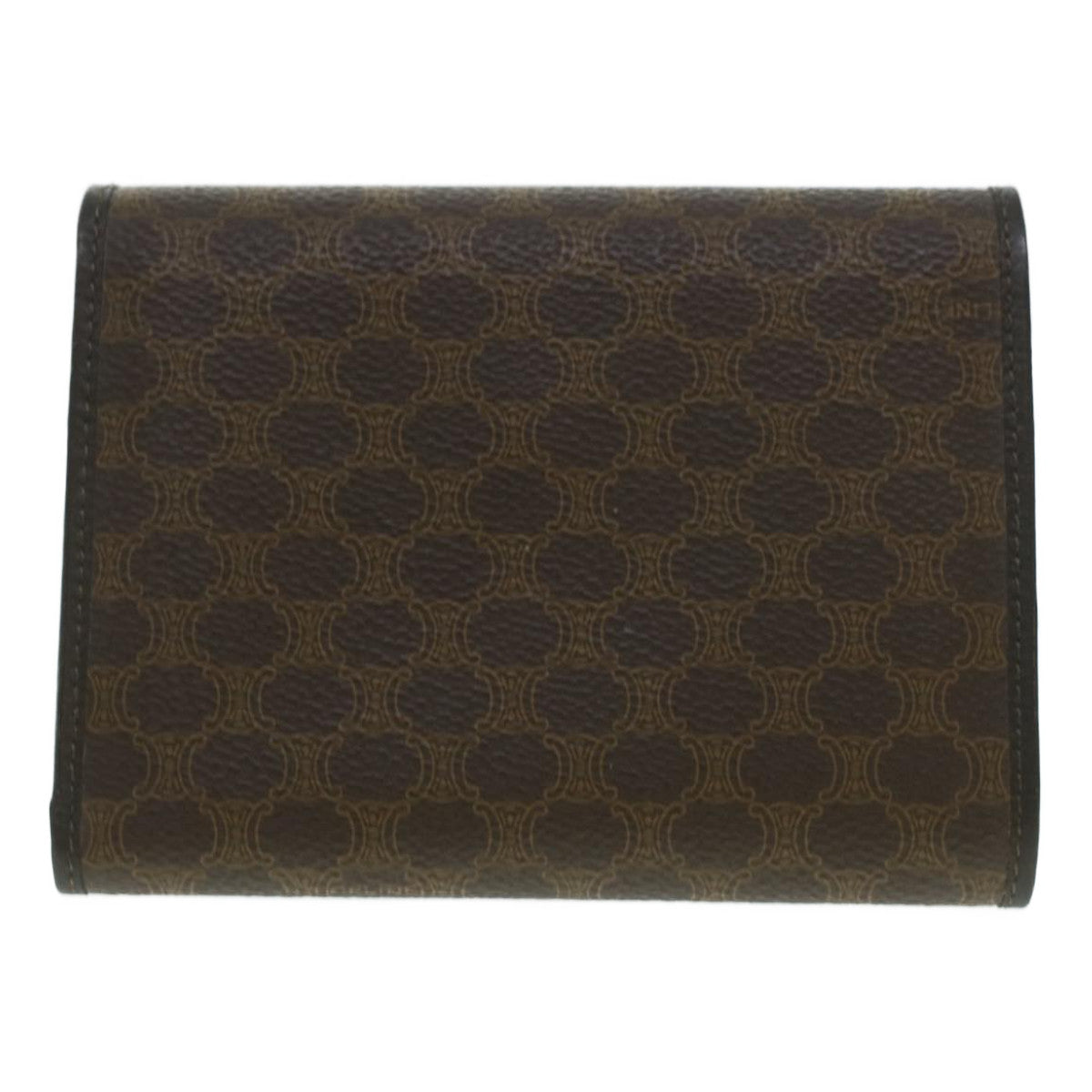 Celine Macadam Canvas Wallet PVC Leather Brown  37771