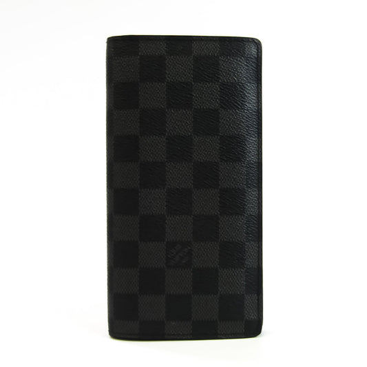 Louis Vuitton Black Canvas Portefeuille Brazza wallet accessories