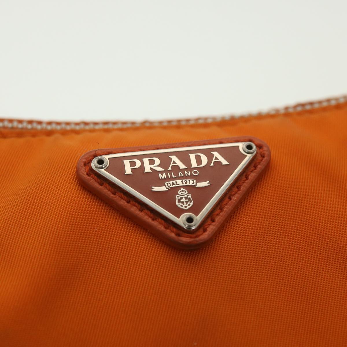 PRADA Accessory Pouch Nylon Orange  37889