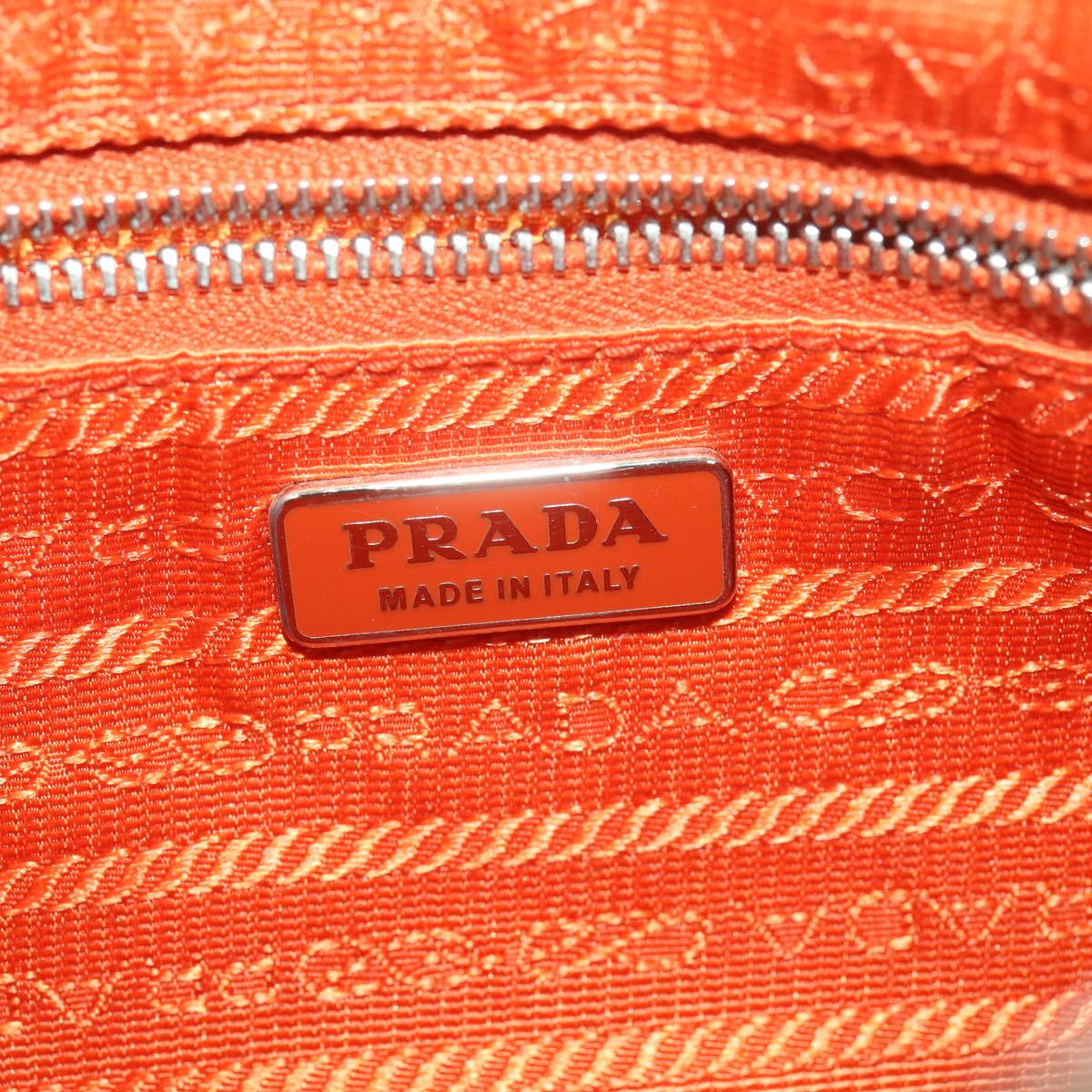 PRADA Accessory Pouch Nylon Orange  37889