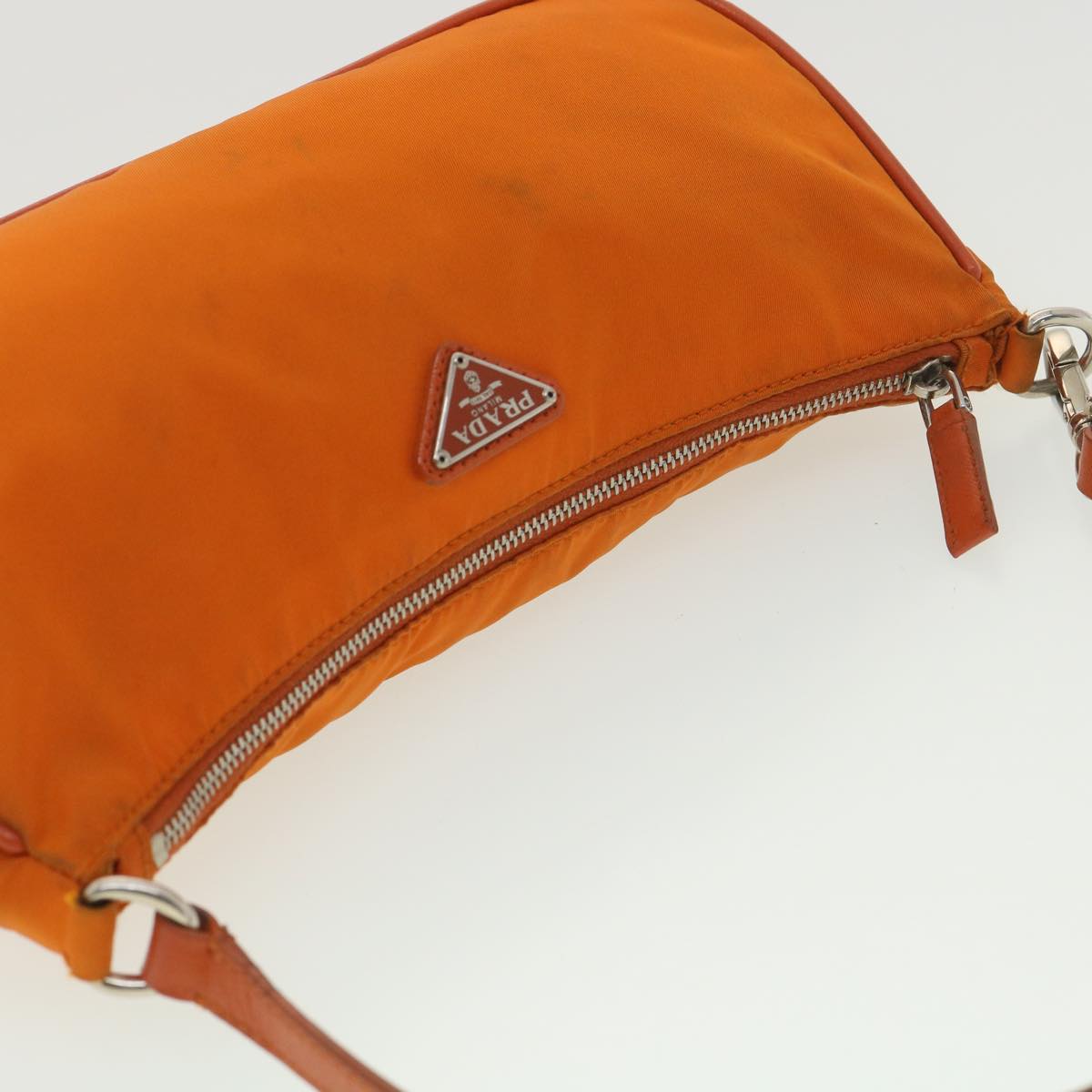 PRADA Accessory Pouch Nylon Orange  37889