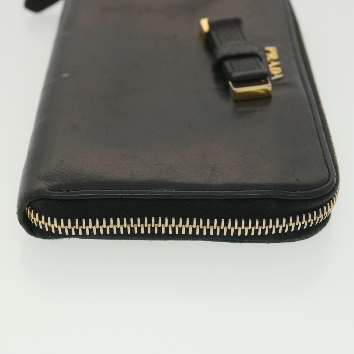 PRADA Long Wallet Leather Black  37991