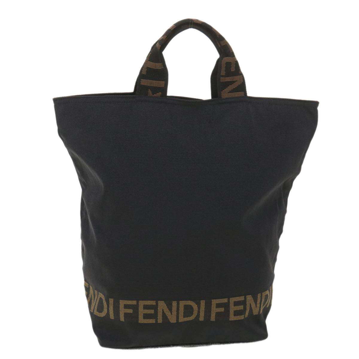 FENDI Hand Bag Nylon Black Brown  38483