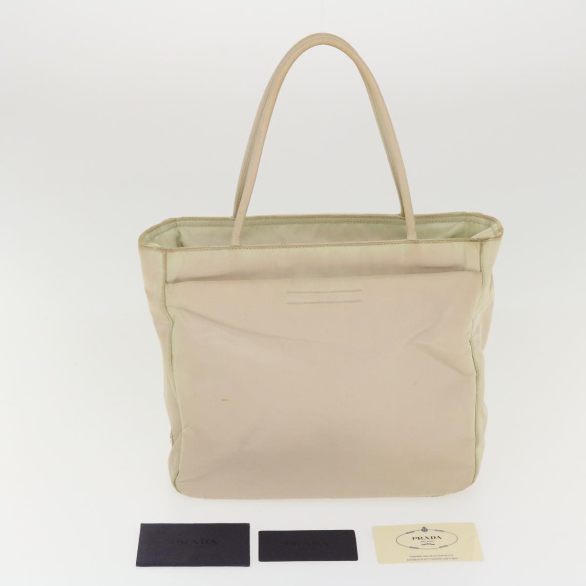 PRADA Hand Bag Nylon Cream  38509