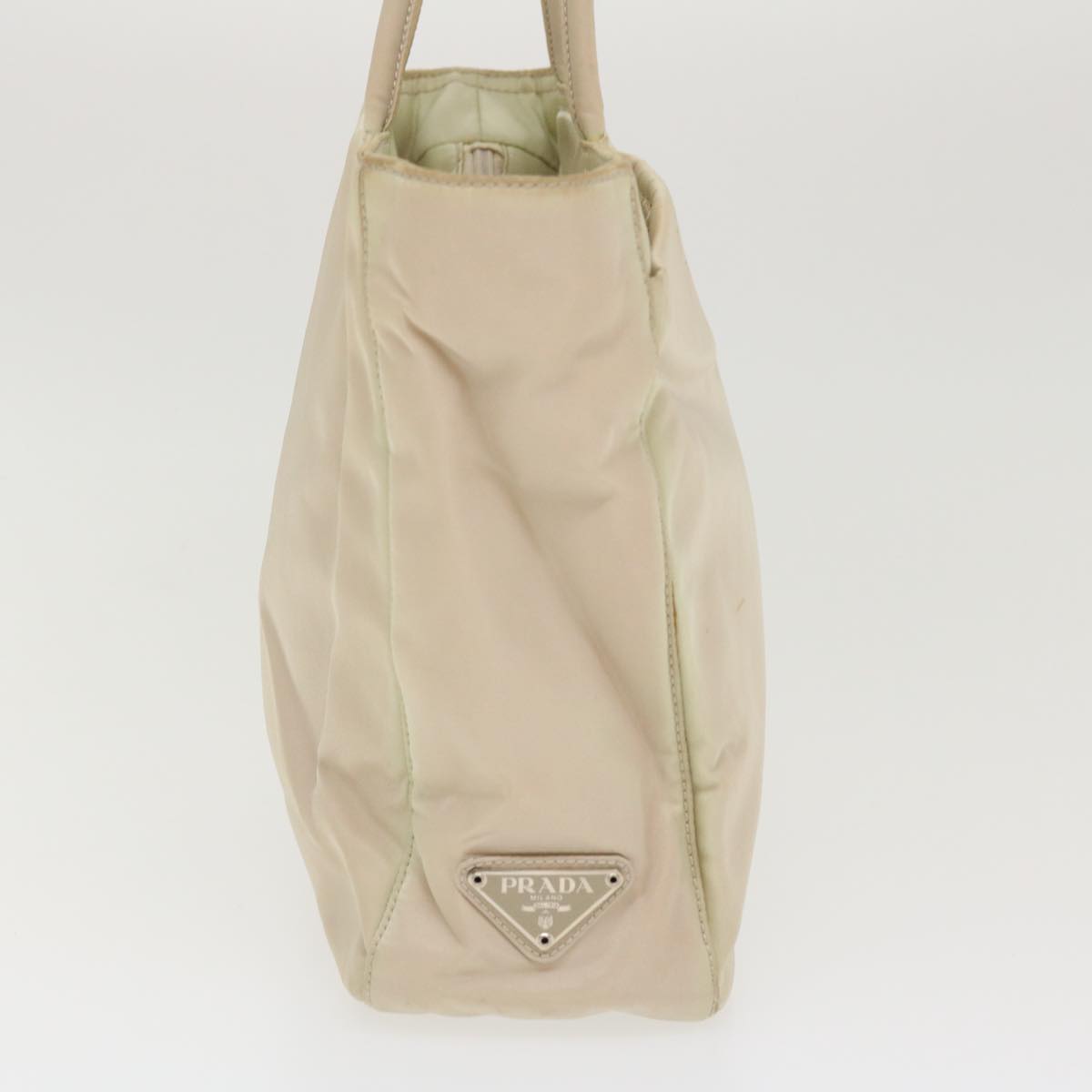 PRADA Hand Bag Nylon Cream  38509