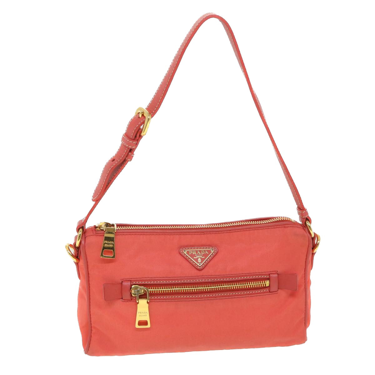 PRADA Shoulder Bag Nylon Orange  38772