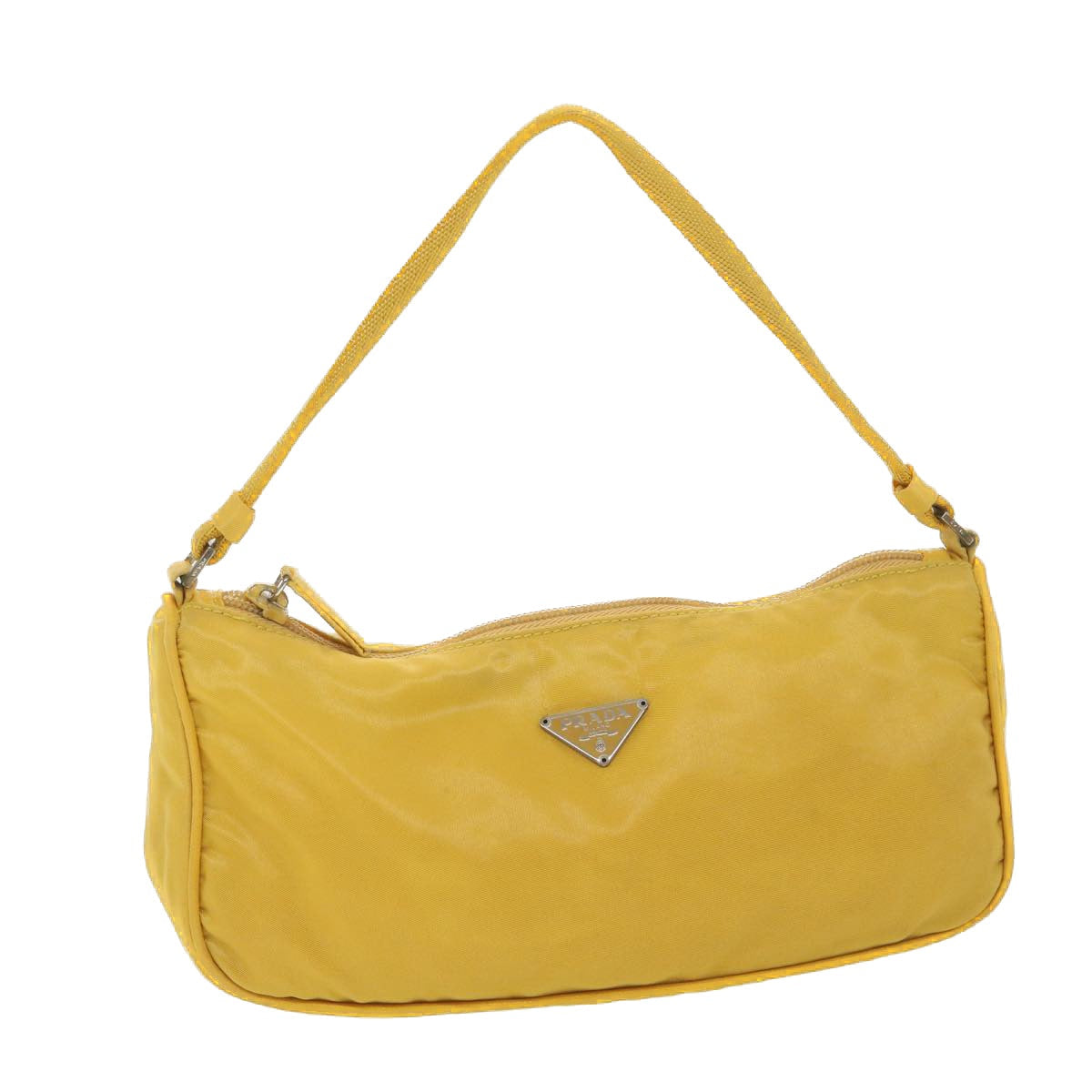 PRADA Accessory Pouch Nylon Yellow  38793