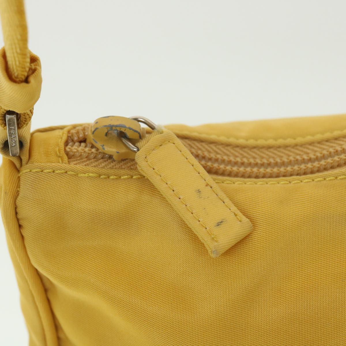 PRADA Accessory Pouch Nylon Yellow  38793