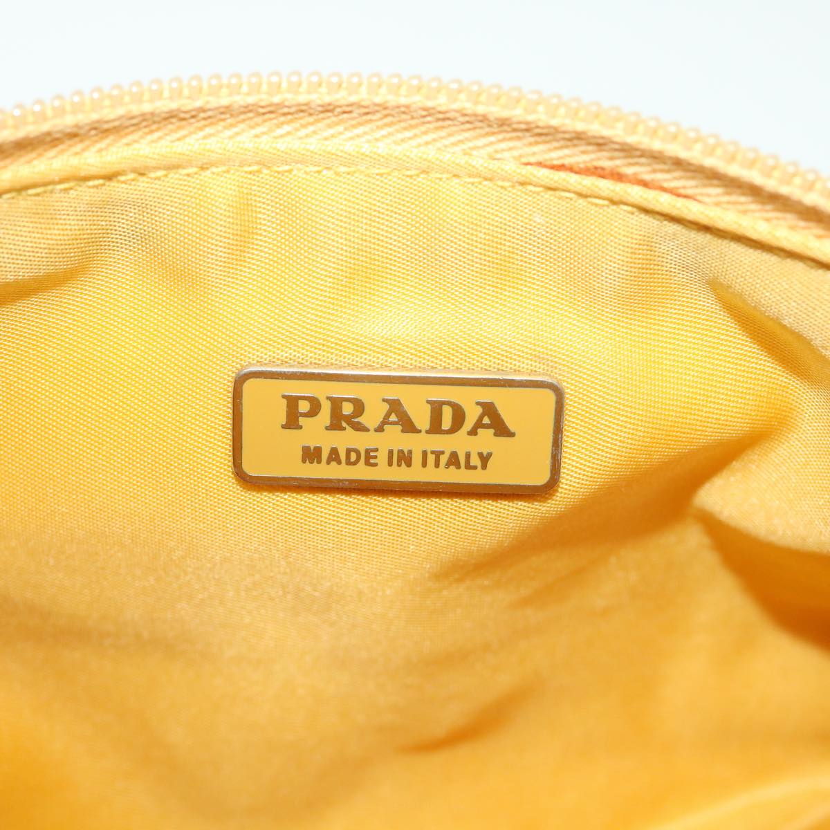 PRADA Accessory Pouch Nylon Yellow  38793