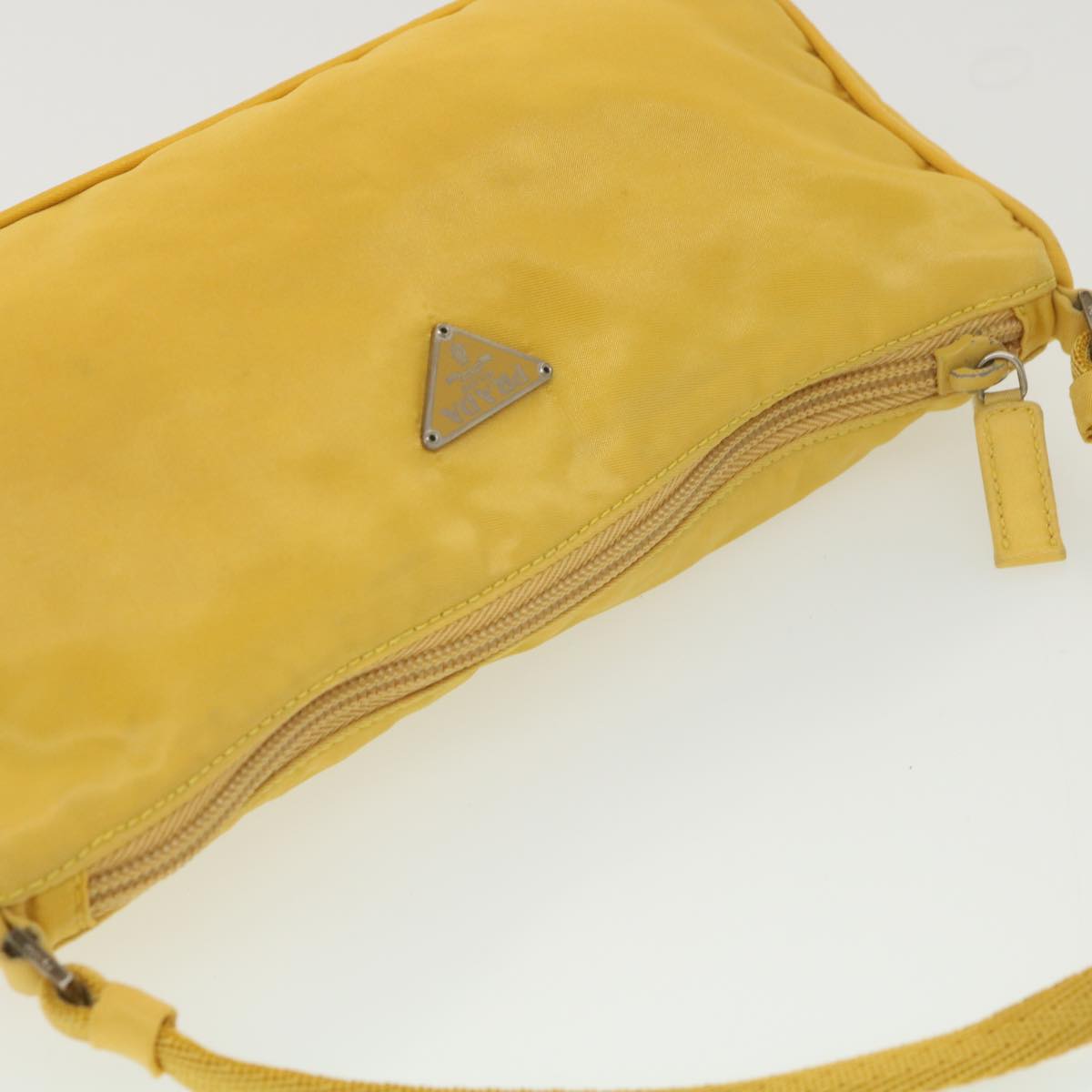 PRADA Accessory Pouch Nylon Yellow  38793