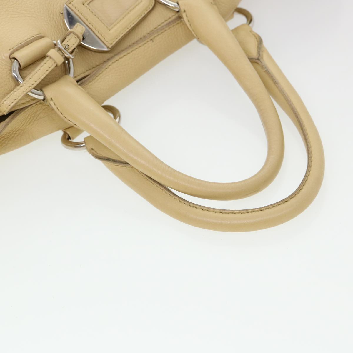 PRADA Hand Bag Leather 2way Beige  38909