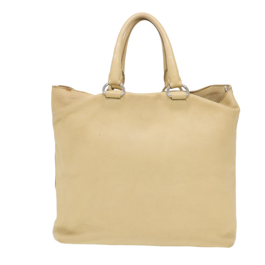 PRADA Hand Bag Leather 2way Beige  38909