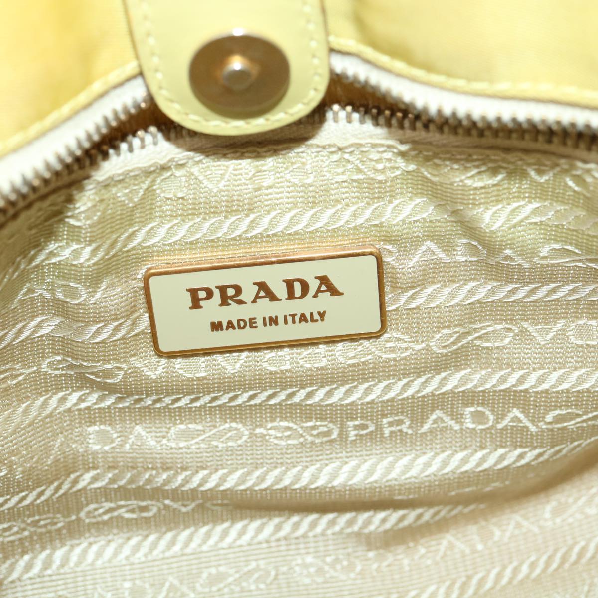 PRADA Shoulder Bag Nylon Yellow  39147