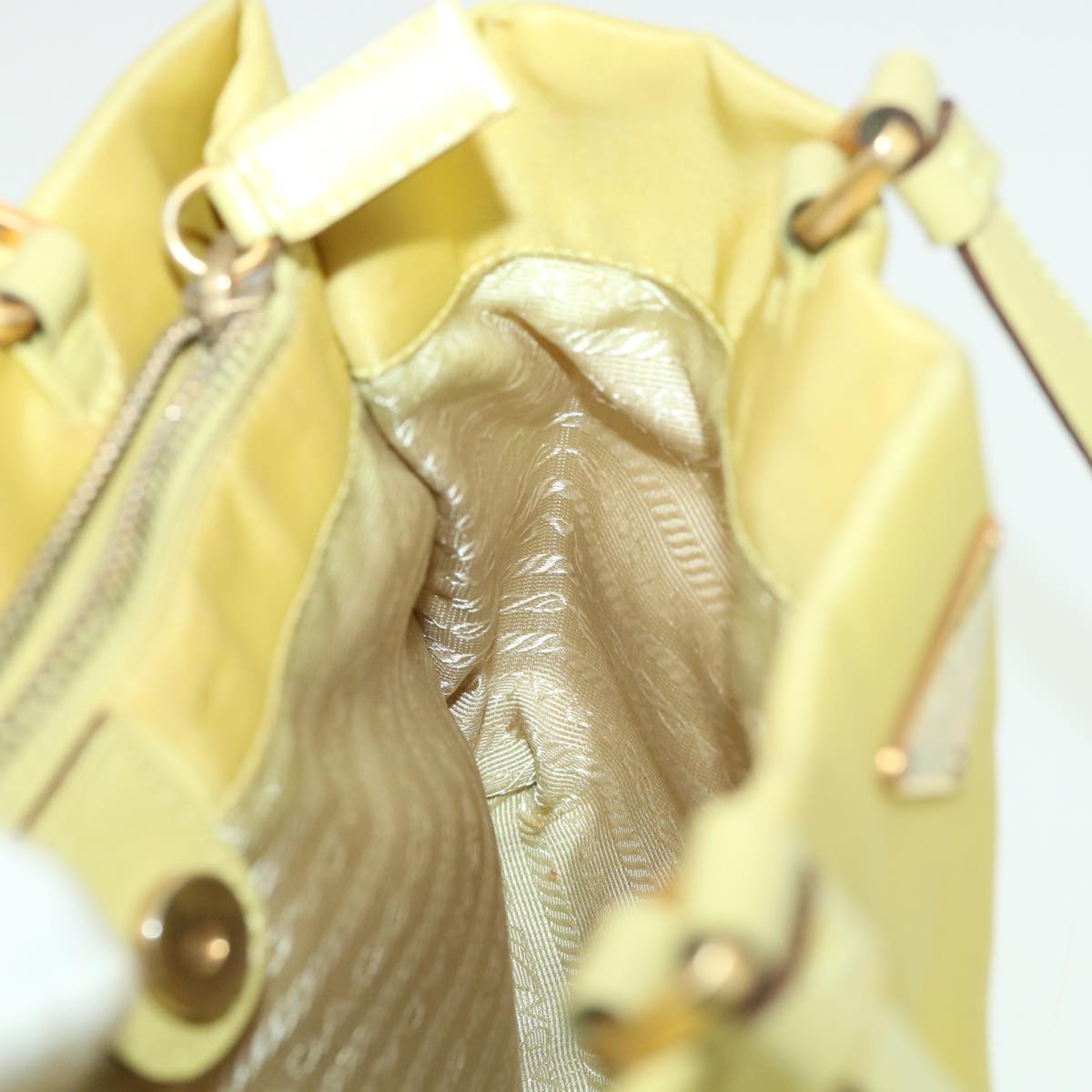 PRADA Shoulder Bag Nylon Yellow  39147