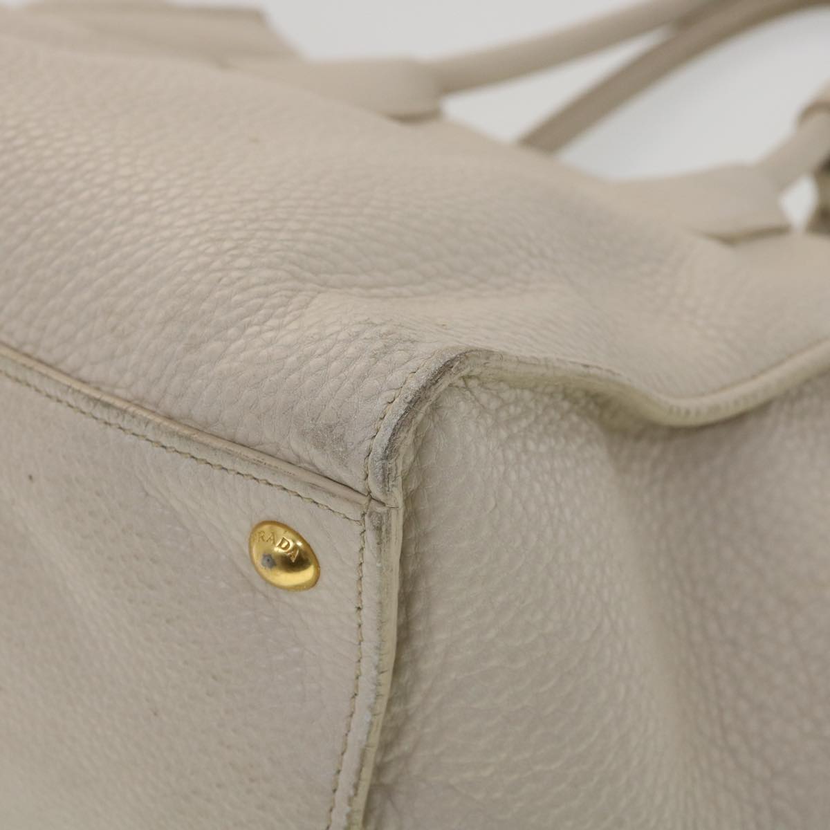 PRADA Hand Bag Leather 2way Beige  39299