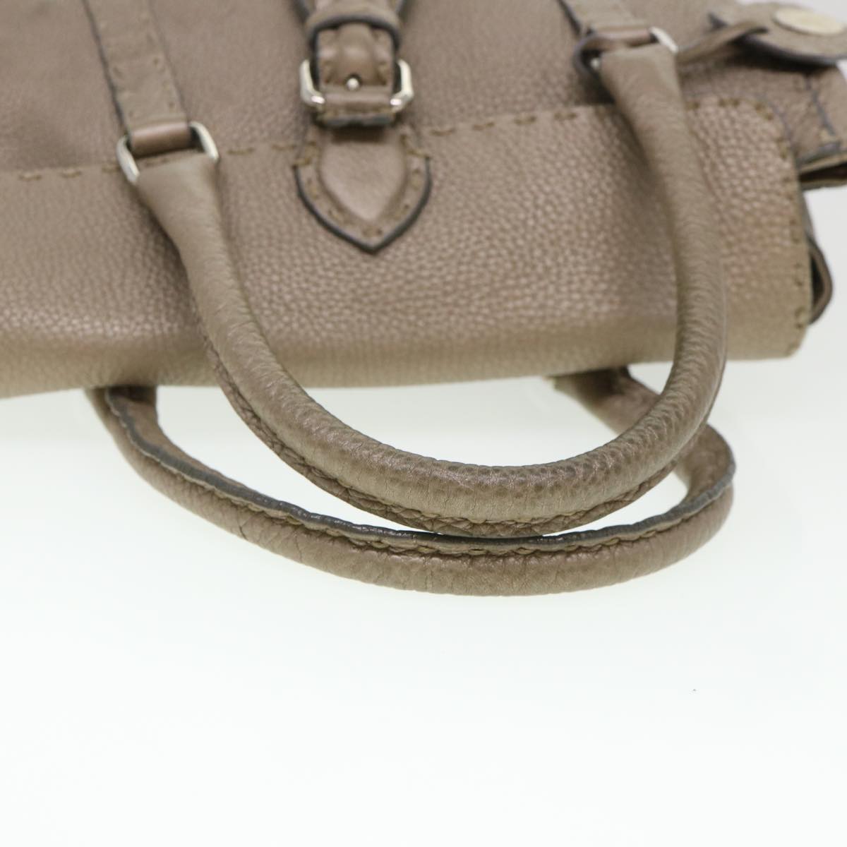 FENDI Hand Bag Leather Gray  39445