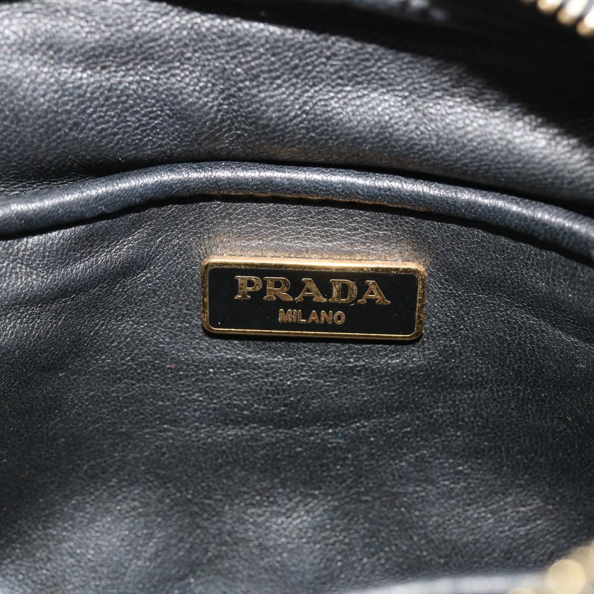 PRADA Ribbon Shoulder Bag Leather Red Black  39645A