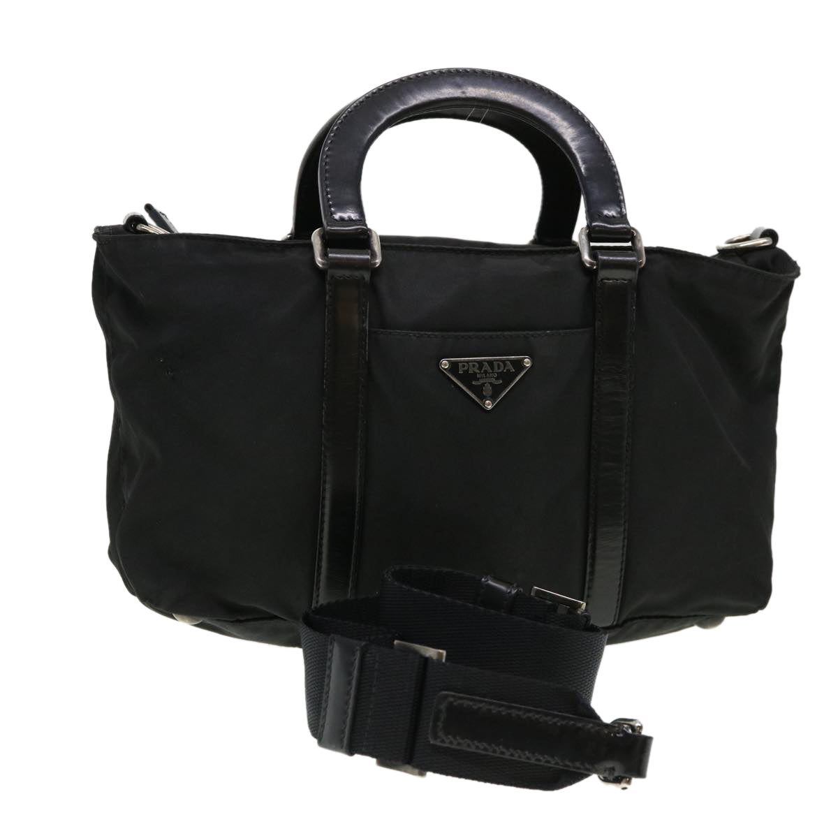 PRADA Hand Bag Nylon 2way Black  39702