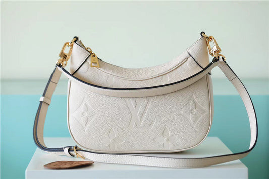 LV Bagatelle Monogram Empreinte Creme Beige For Women, Shoulder And Crossbody Bags 22cm/8.7in LV M46099