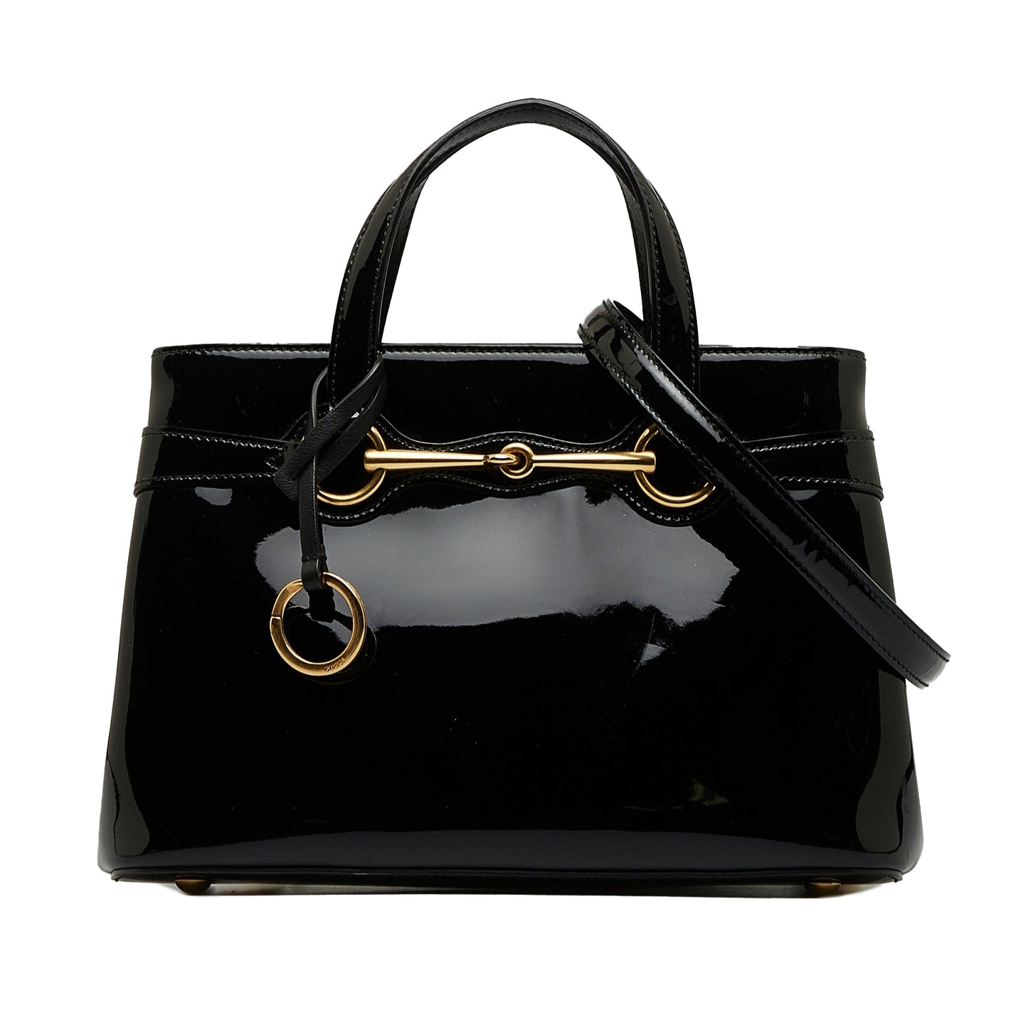 GUCCI Patent Bright Bit Tote Satchel