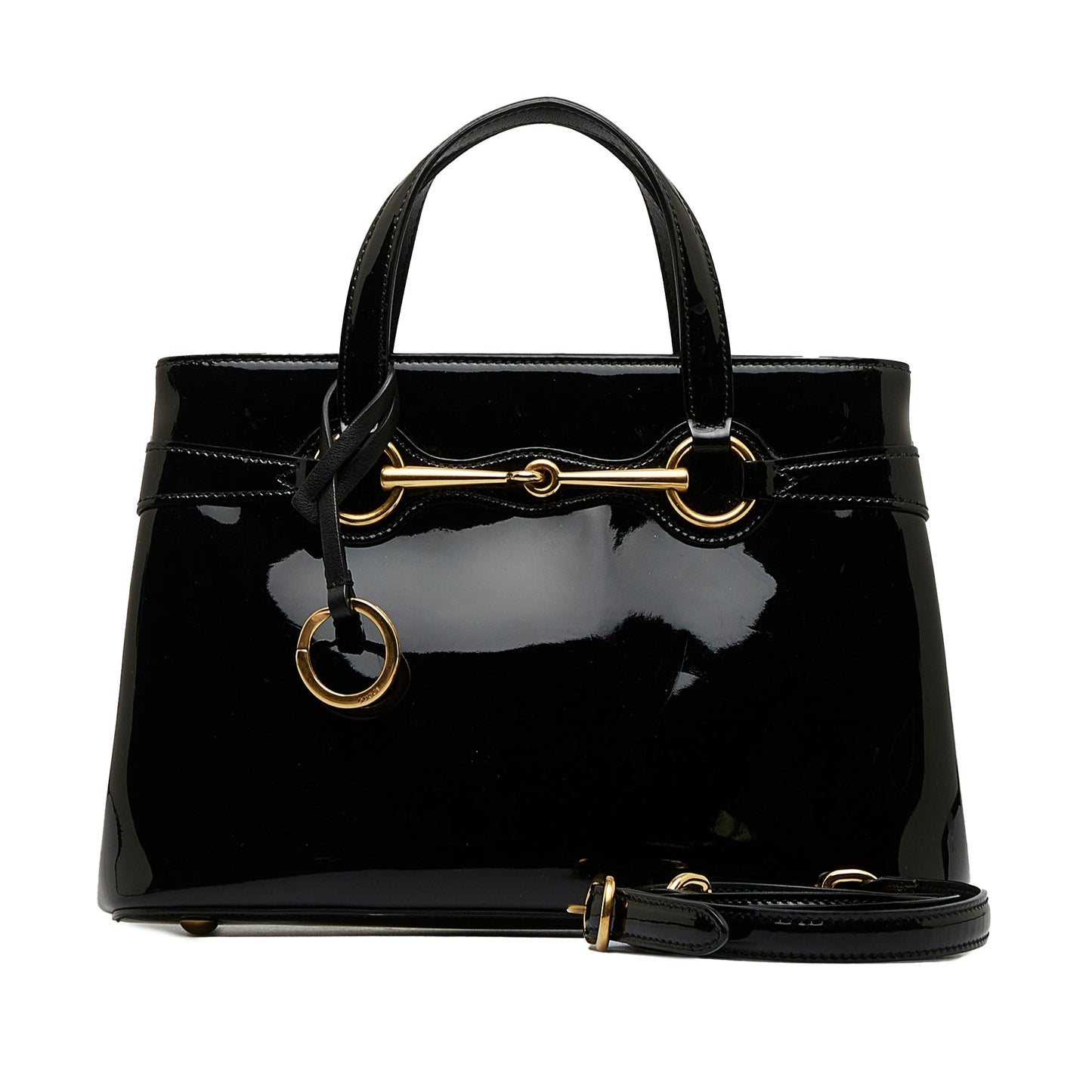 GUCCI Patent Bright Bit Tote Satchel