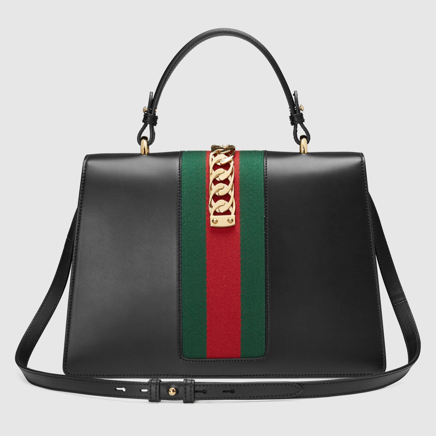 Gucci SyLouis Vuittonie Medium Top Handle Bag Black Leather