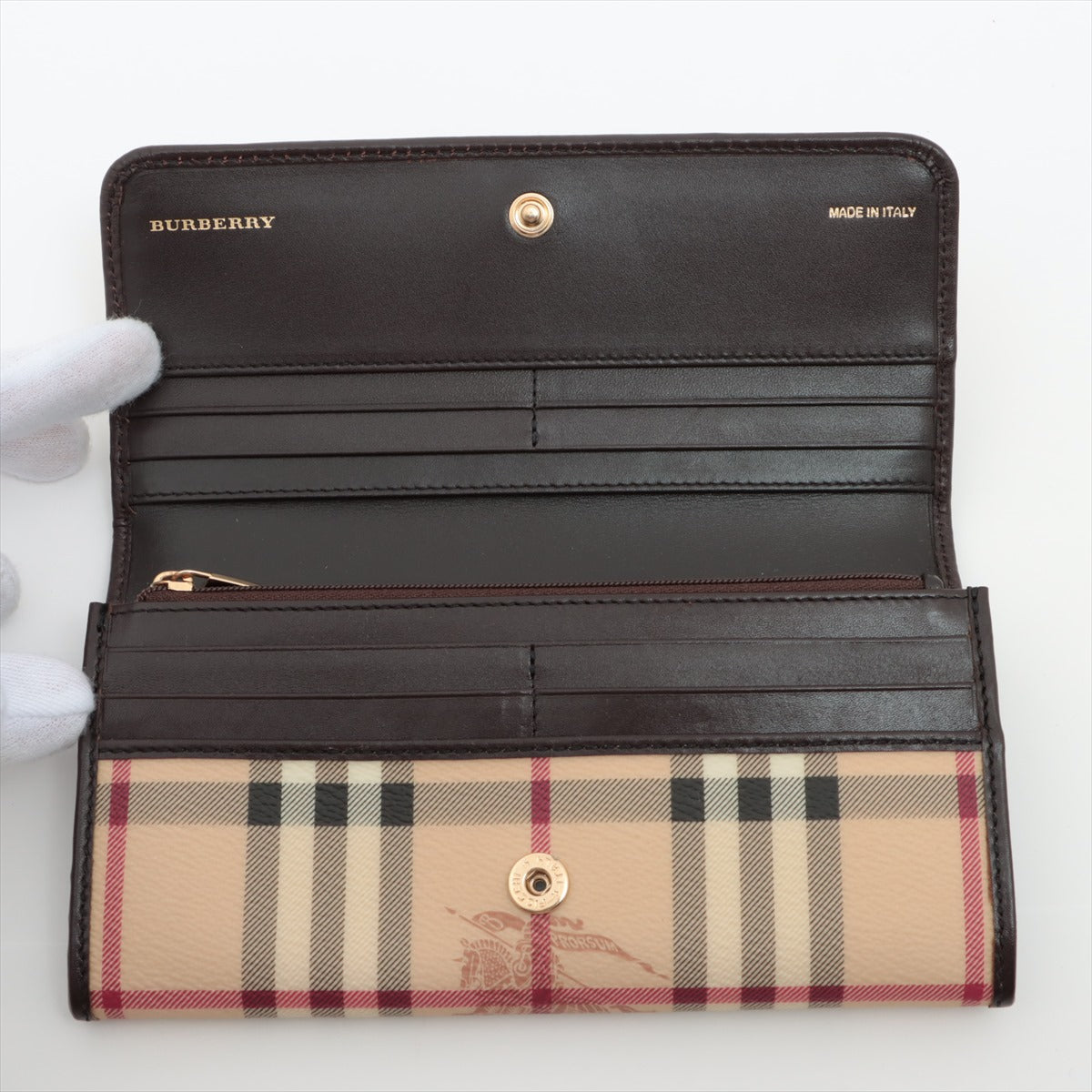 Burberry Leather Long Wallet Beige