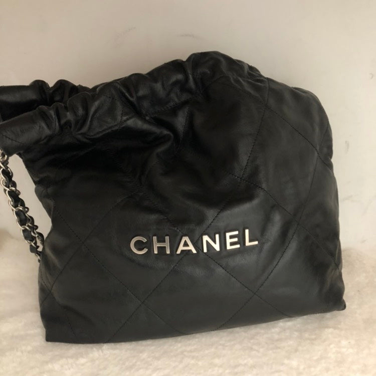 Chanel 22 Chain Hobo Quilted Calfskin Small