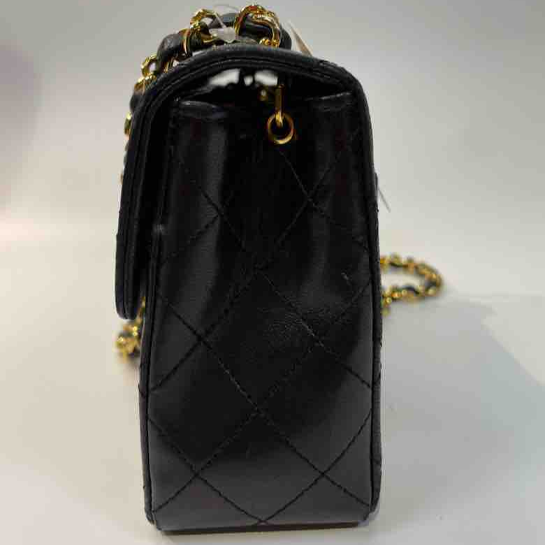 Chanel Classic Flap Shoulder Bag, Black Lambskin, Mini