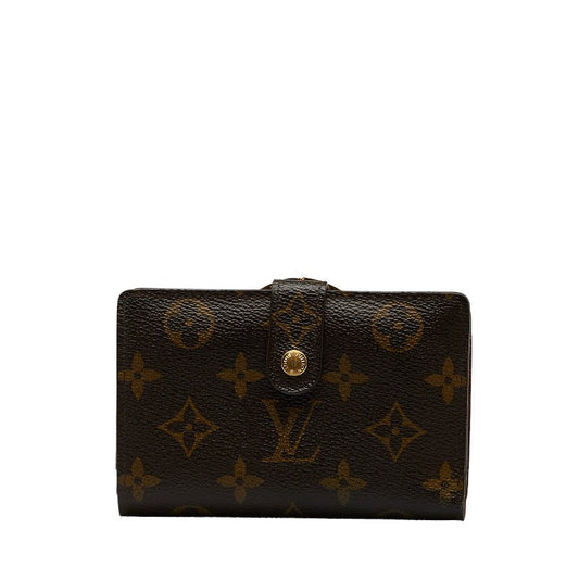 Louis Vuitton Monogram Vienna Double Folded Wallet M61663 Brown PVC Leather  Louis Vuitton