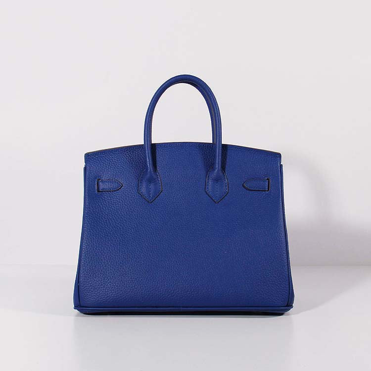 Hermes 30cm Birkin Bag Togo Leather with Strap Electric Blue Gold