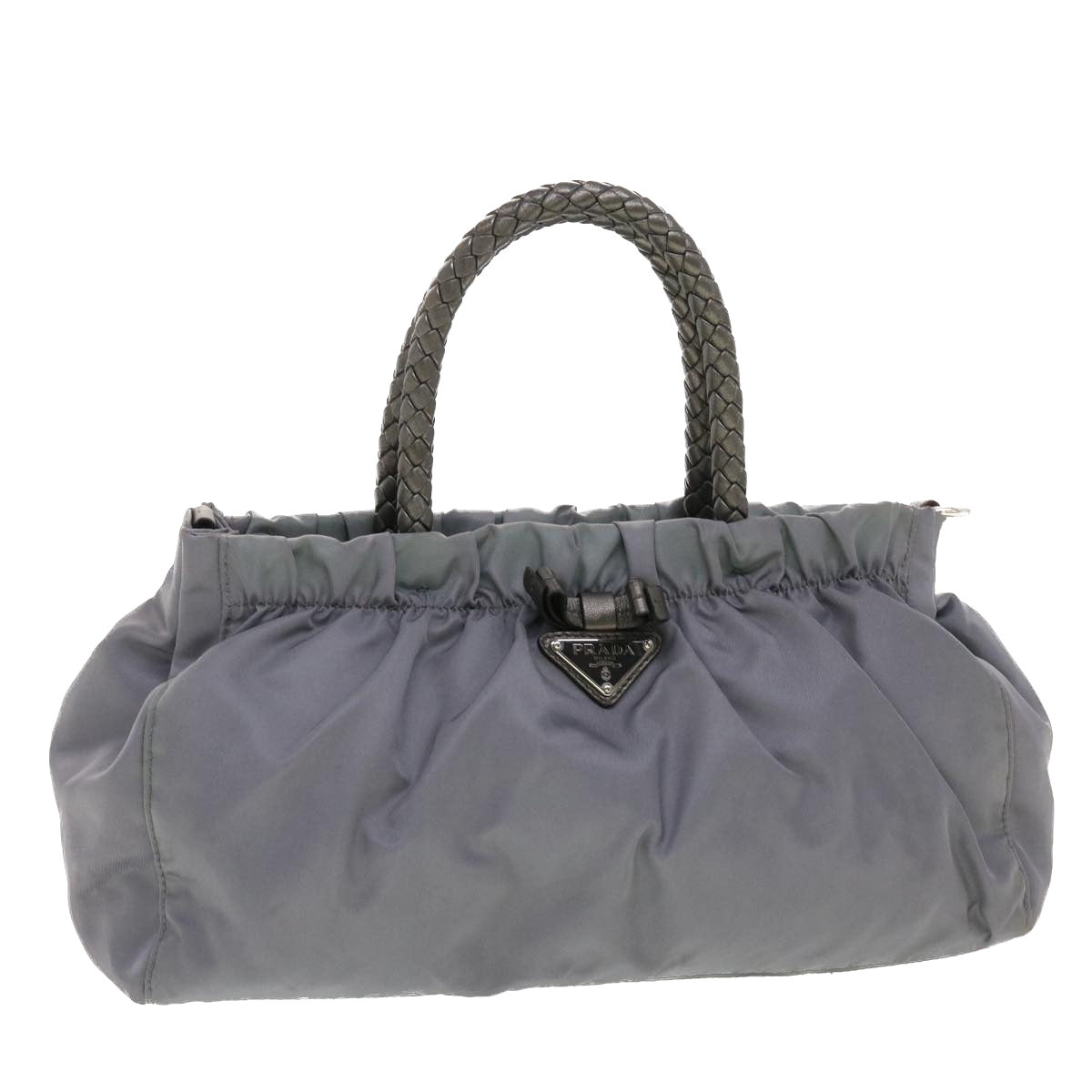 PRADA Hand Bag Nylon Gray  40329