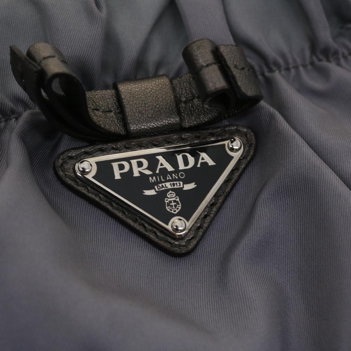 PRADA Hand Bag Nylon Gray  40329